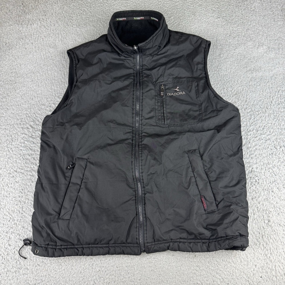 Diadora Reversible Vest Fleece‎ Black Men's Large Soccer Outdoor